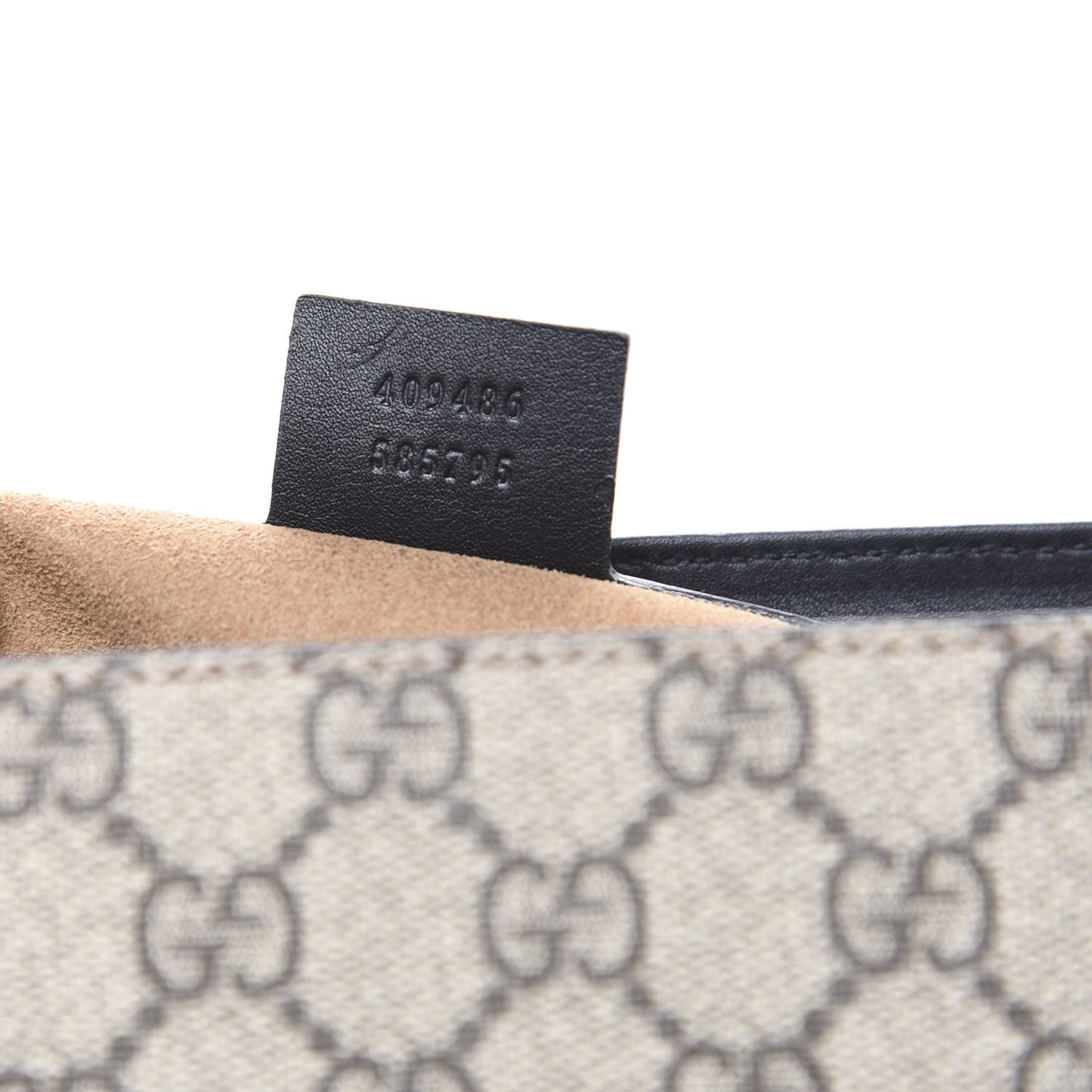 GG Supreme Monogram Calfskin Medium Padlock Shoulder Bag Beige Black Cuir
