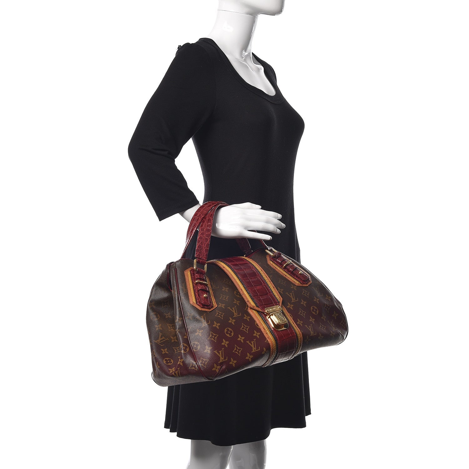 Louis Vuitton Monogram Mirage Griet Exotic Bordeaux 2 of 13