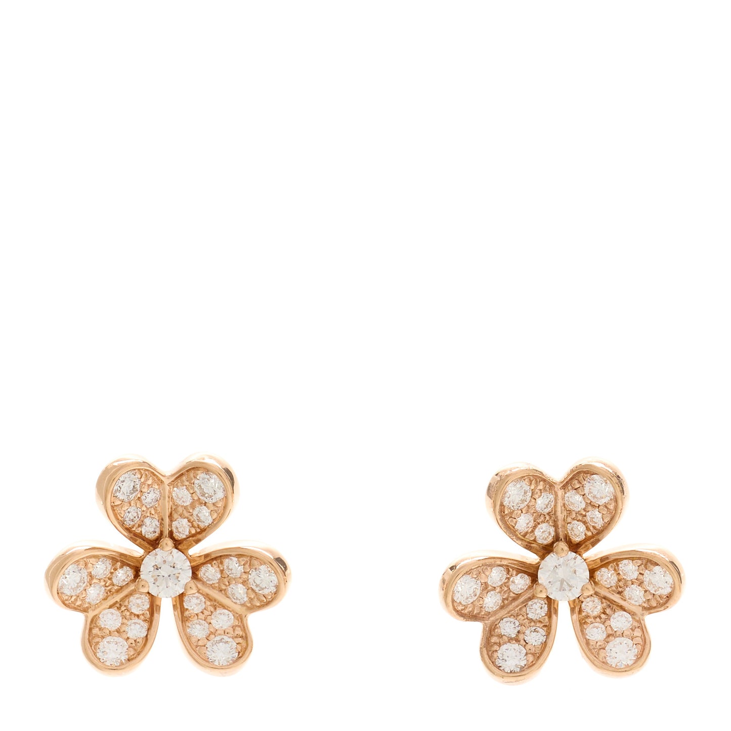 18K Rose Gold Diamond Mini Frivole Pave Earrings