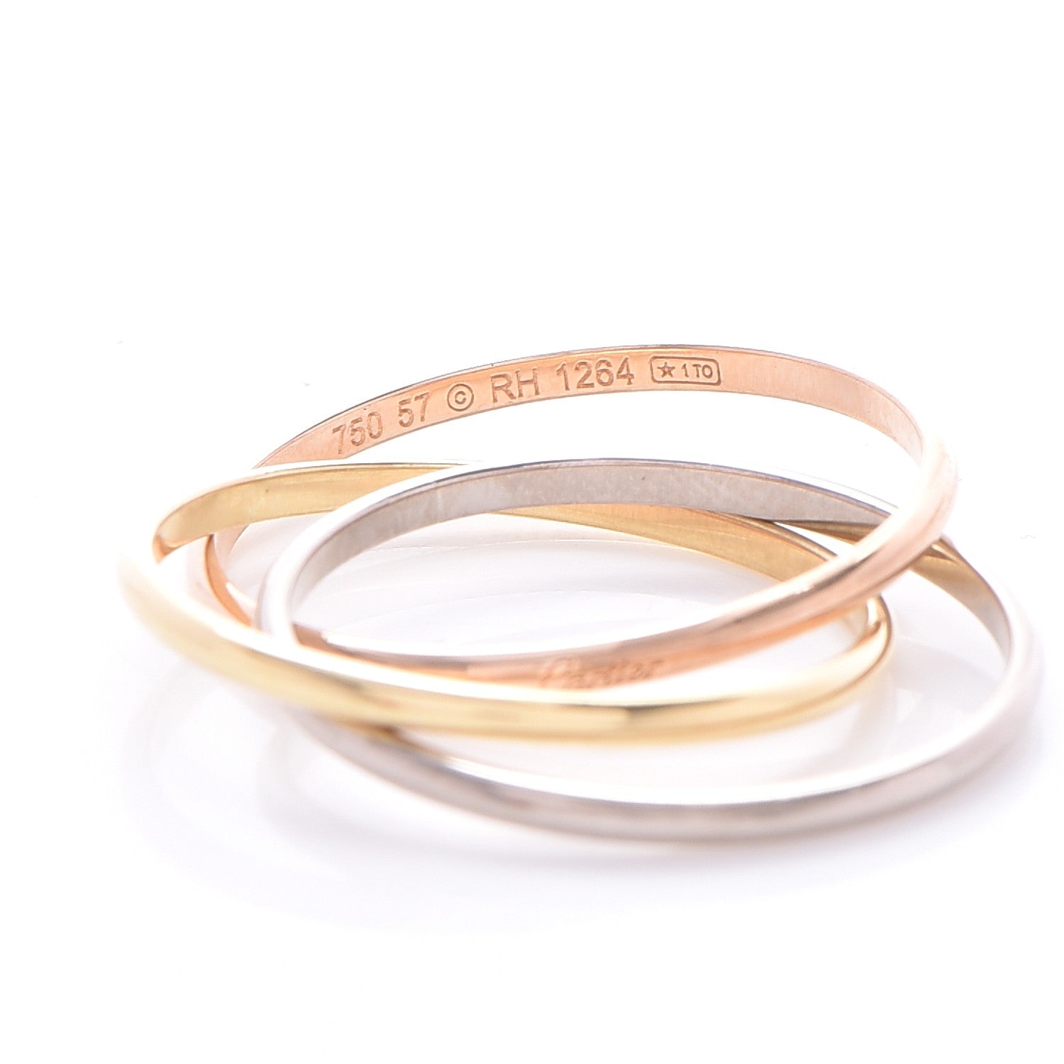 Cartier 18K Pink Yellow White Gold Extra Small Trinity Ring 57 8 4 of 6