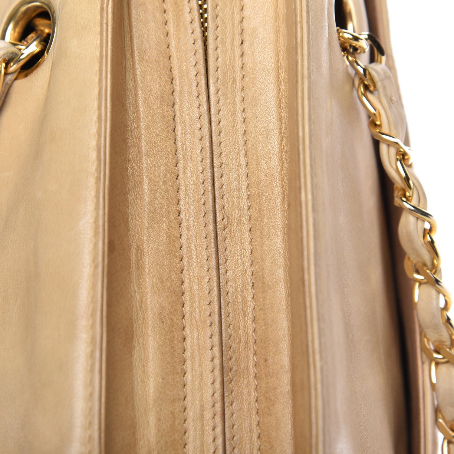 Chanel Lambskin Quilted Shoulder Bag Beige 10 of 12