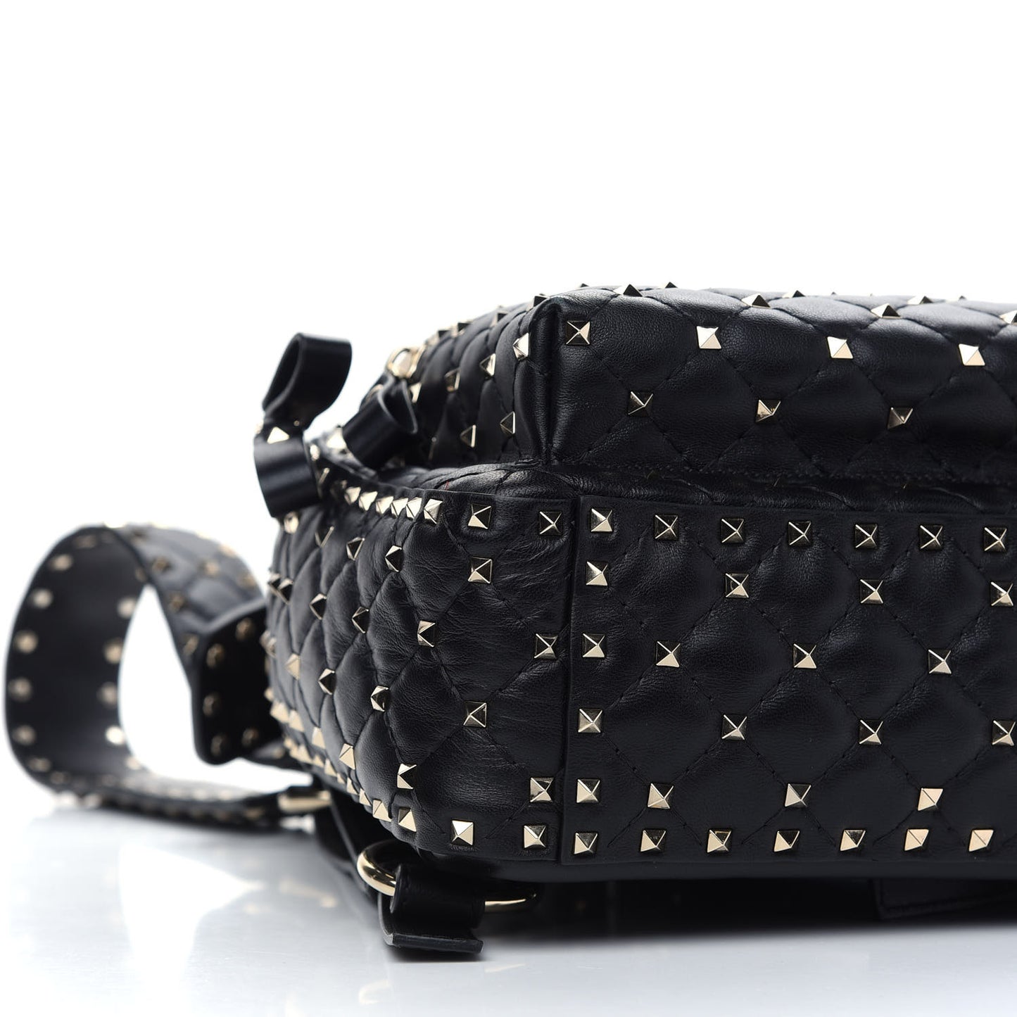 Nappa Quilted Small Rockstud Spike Backpack Black