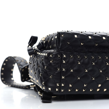 Valentino Garavani Nappa Quilted Small Rockstud Spike Backpack Black 7 of 8