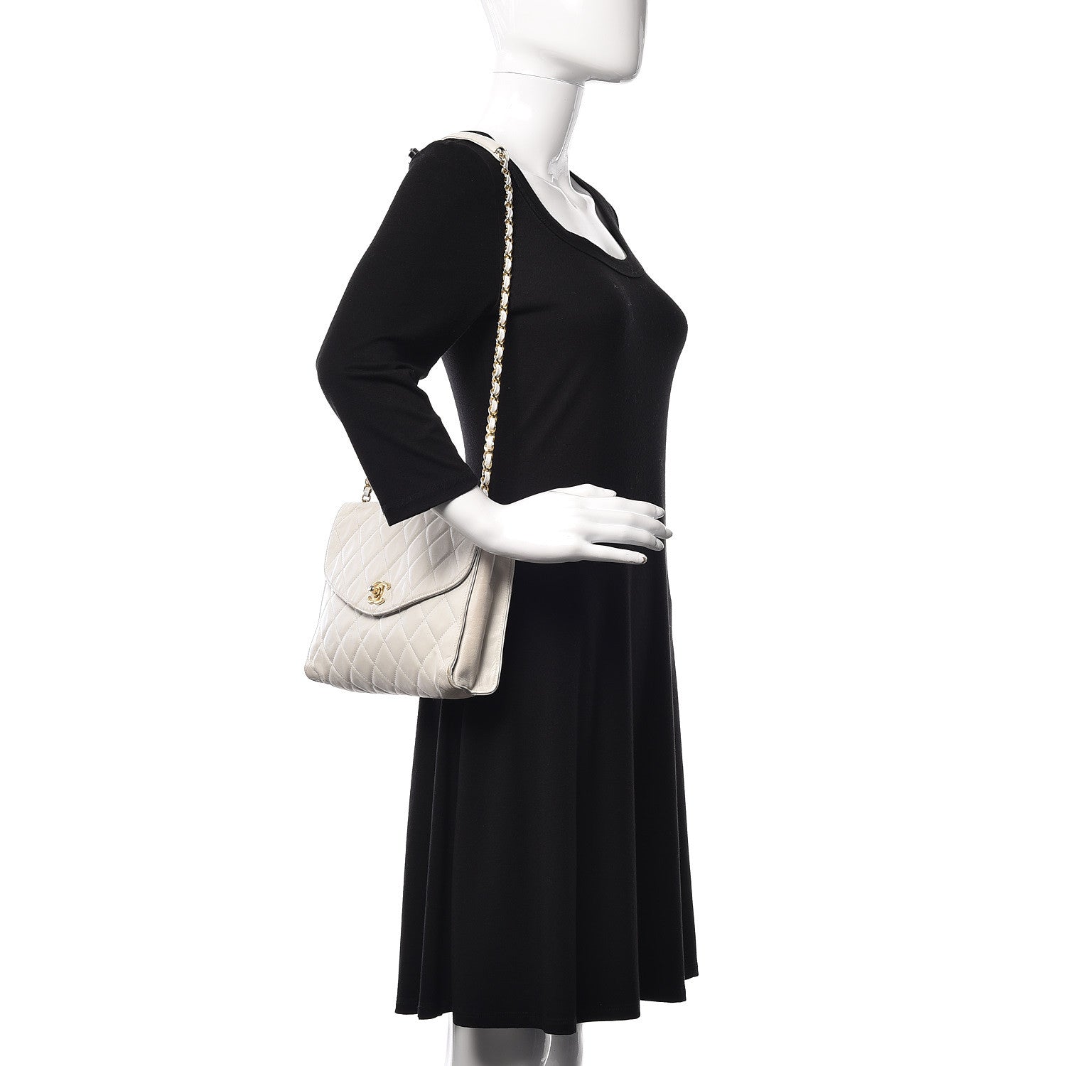 Chanel Lambskin Quilted Medium Single Flap White 2 of 17