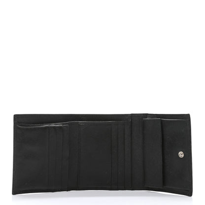 Prada Saffiano Metal French Flap Compact Wallet Black 5 of 10
