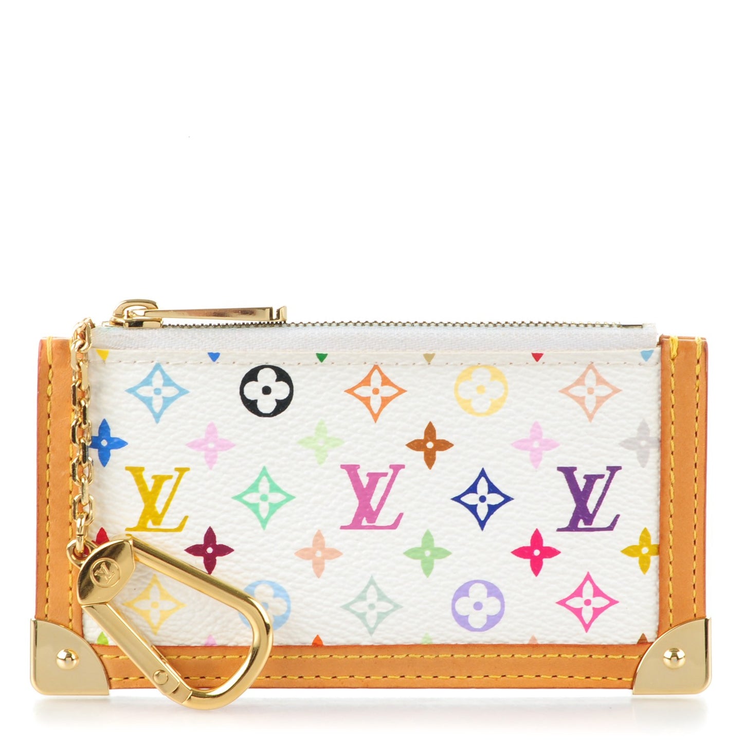 Monogram Multicolor Key Pouch White