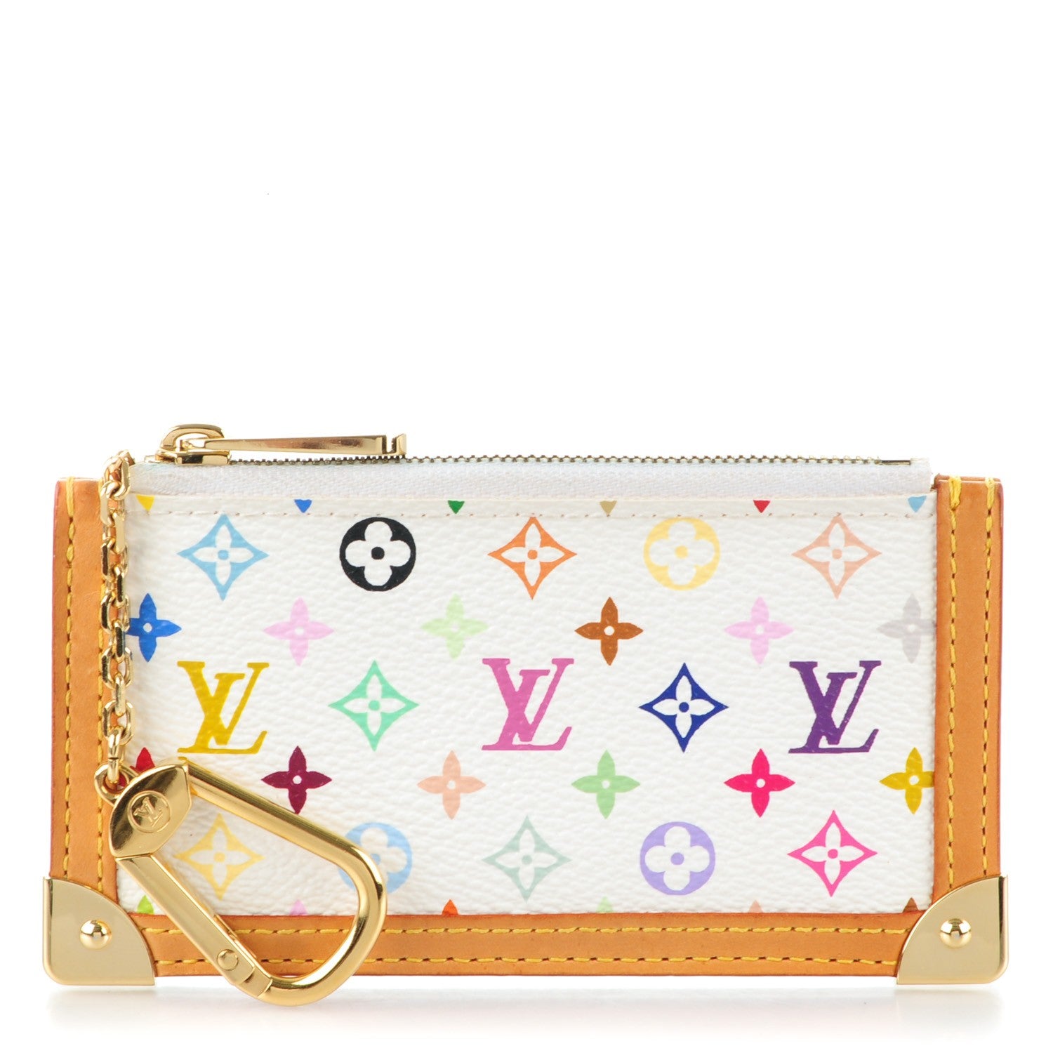 Louis Vuitton Monogram Multicolor Key Pouch White 1 of 7
