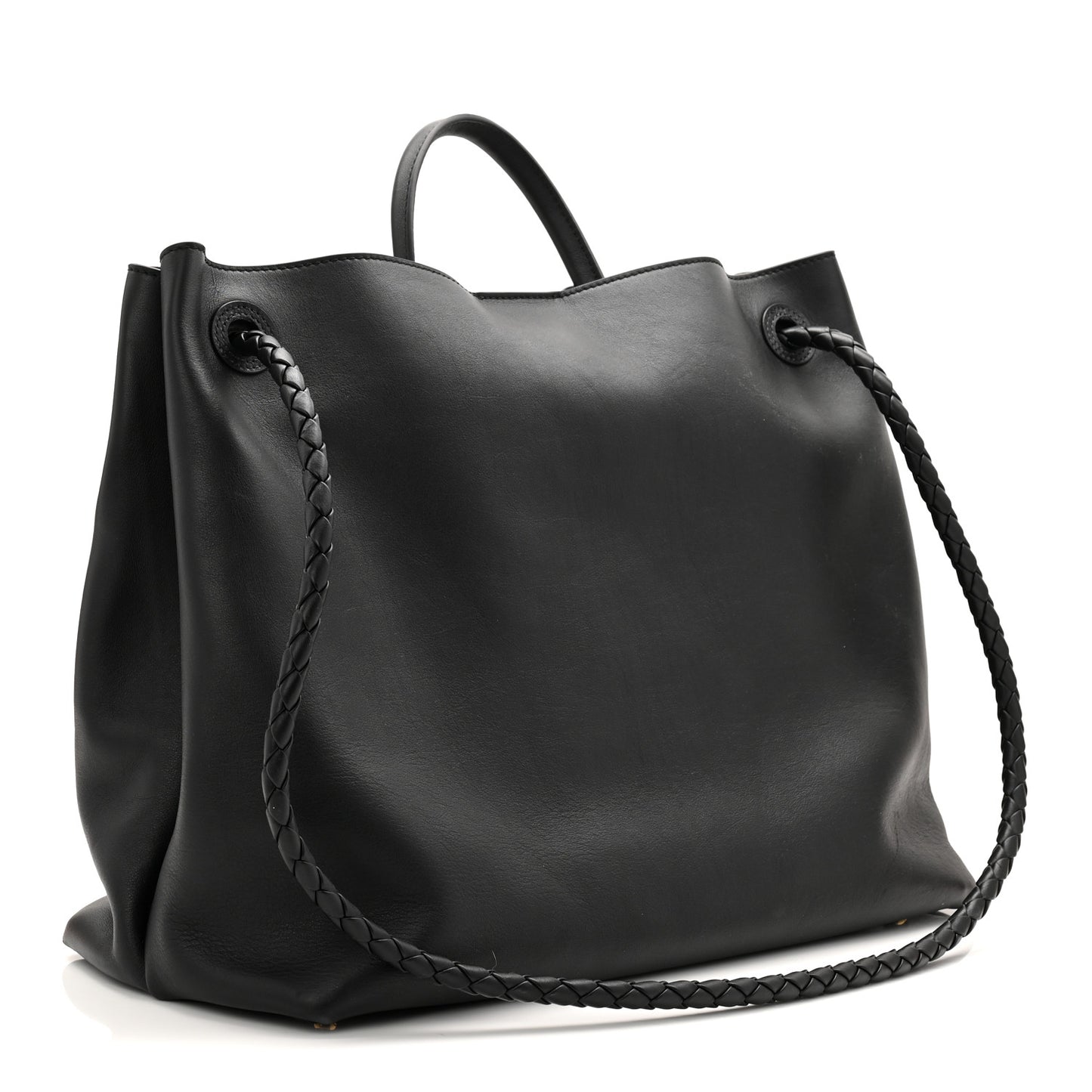 Silky Calfskin Large Andiamo Shoulder Bag Black