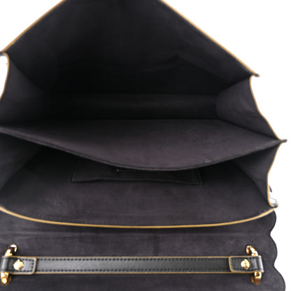 Fendi Vitello Liberty Scalloped Studded Kan I Shoulder Bag Black 5 of 10