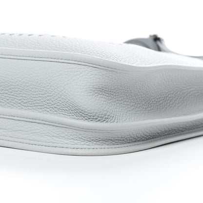 Hermes Taurillon Clemence Evelyne III PM Bleu Pale 10 of 11