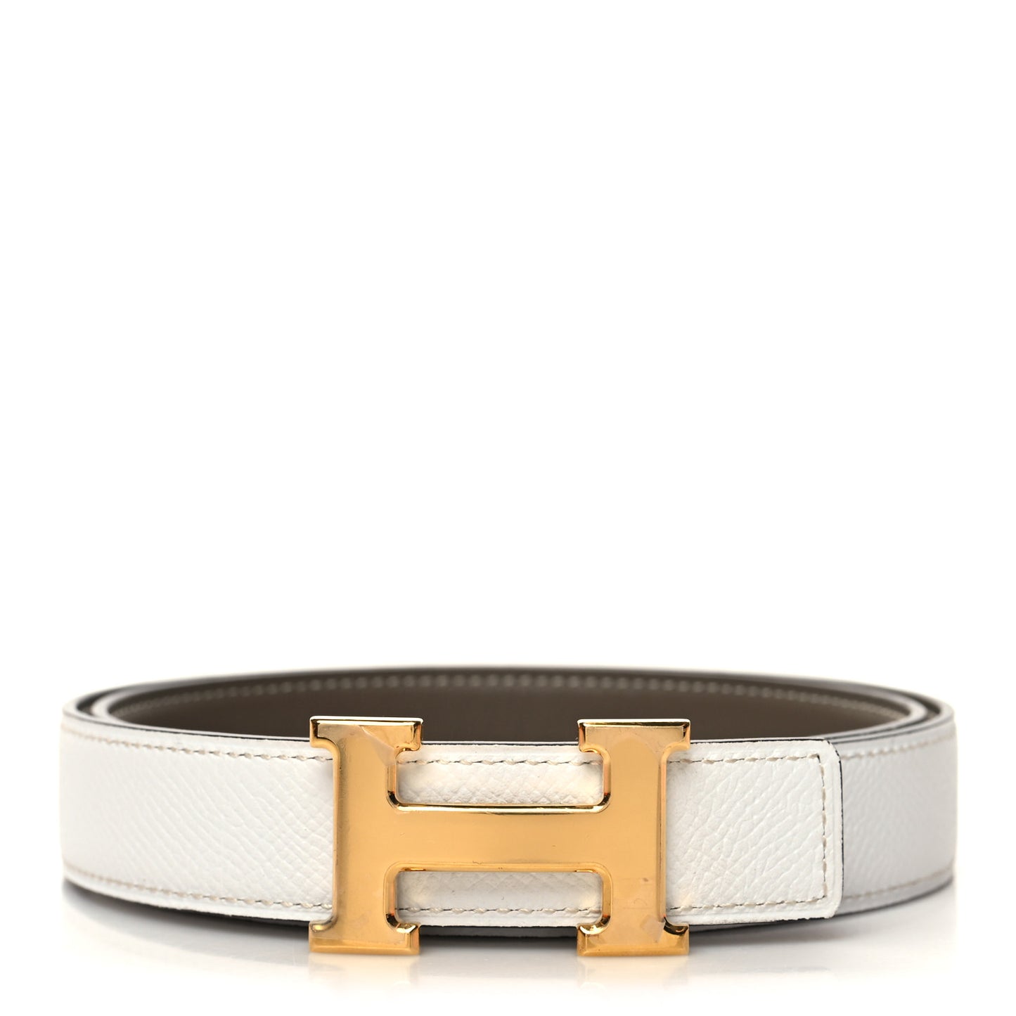 Epsom Swift 24mm Mini H Belt 75 30 White Etoupe