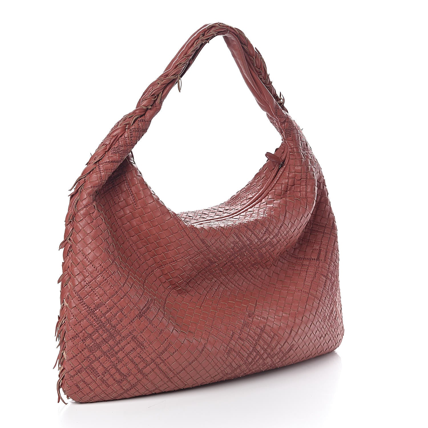 Bottega Veneta Nappa Intrecciato Fuzzy Maxi Veneta Hobo Dusty Rose 3 of 9