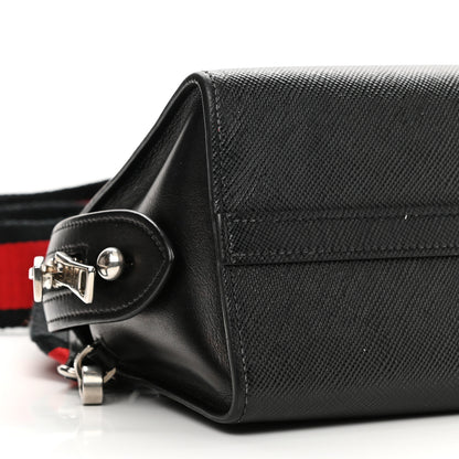 Prada Saffiano Cuir Calfskin Mini Monochrome Top Handle Tote Black 9 of 14