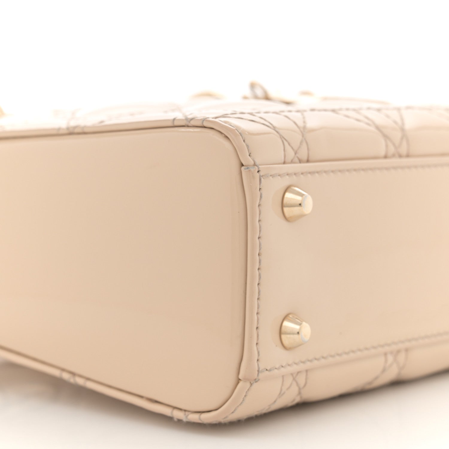 Christian Dior Patent Cannage Mini Lady Dior Beige 9 of 13