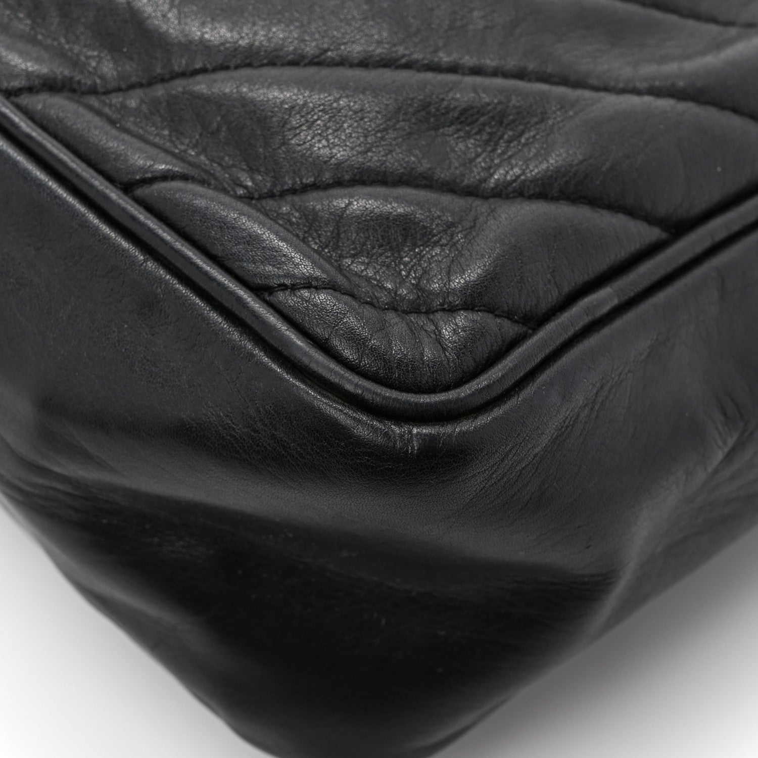 Chanel Lambskin Surpique Chevron Small Tote Black 12 of 14