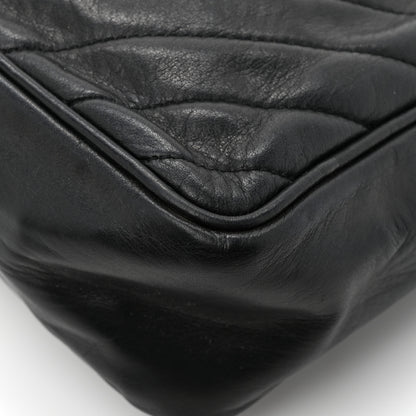Chanel Lambskin Surpique Chevron Small Tote Black 12 of 14