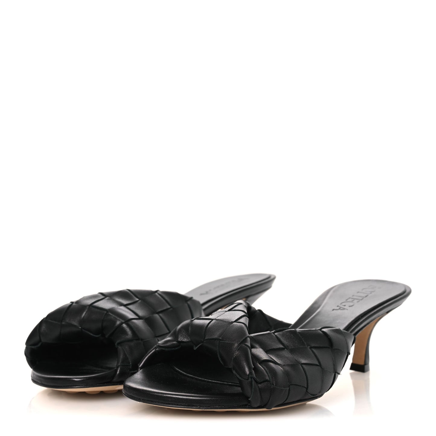 Nappa Intrecciato Blink Mule Sandals 39.5 Black