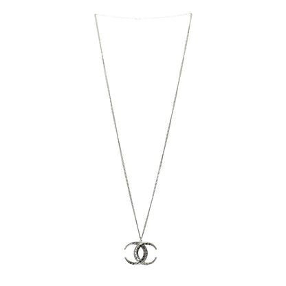 Chanel Baguette Crystal Moon CC Necklace Silver 3 of 5