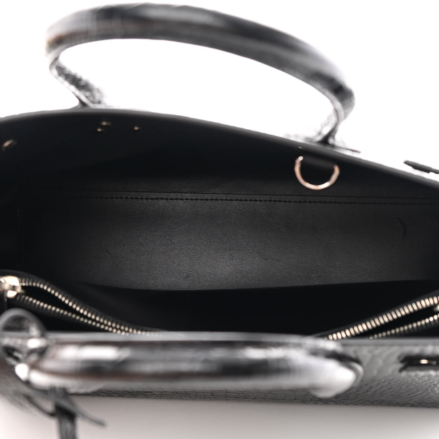 Saint Laurent Calfskin Crocodile Embossed Small Sac de Jour Black 5 of 11