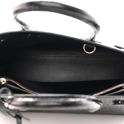 Saint Laurent Calfskin Crocodile Embossed Small Sac de Jour Black 5 of 11