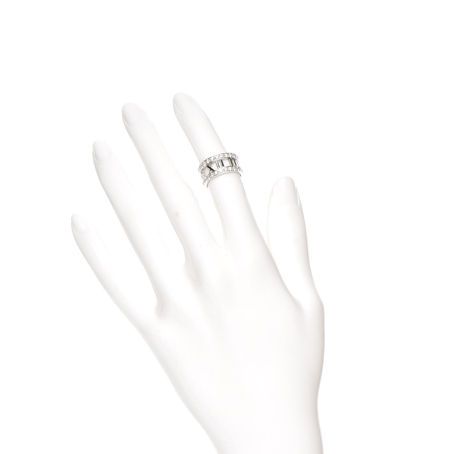 18K White Gold Diamond Atlas Open Ring 4