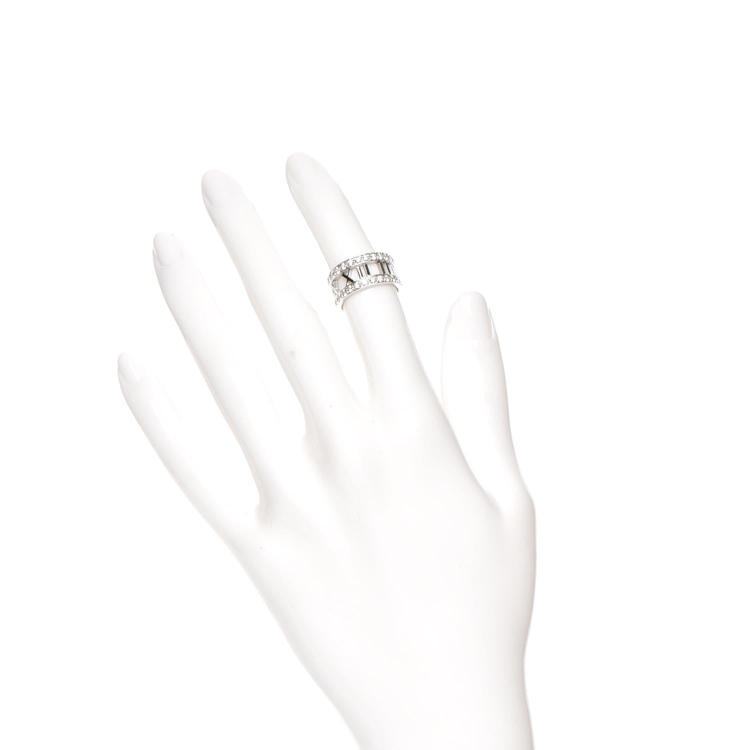 Tiffany 18K White Gold Diamond Atlas Open Ring 4 2 of 10