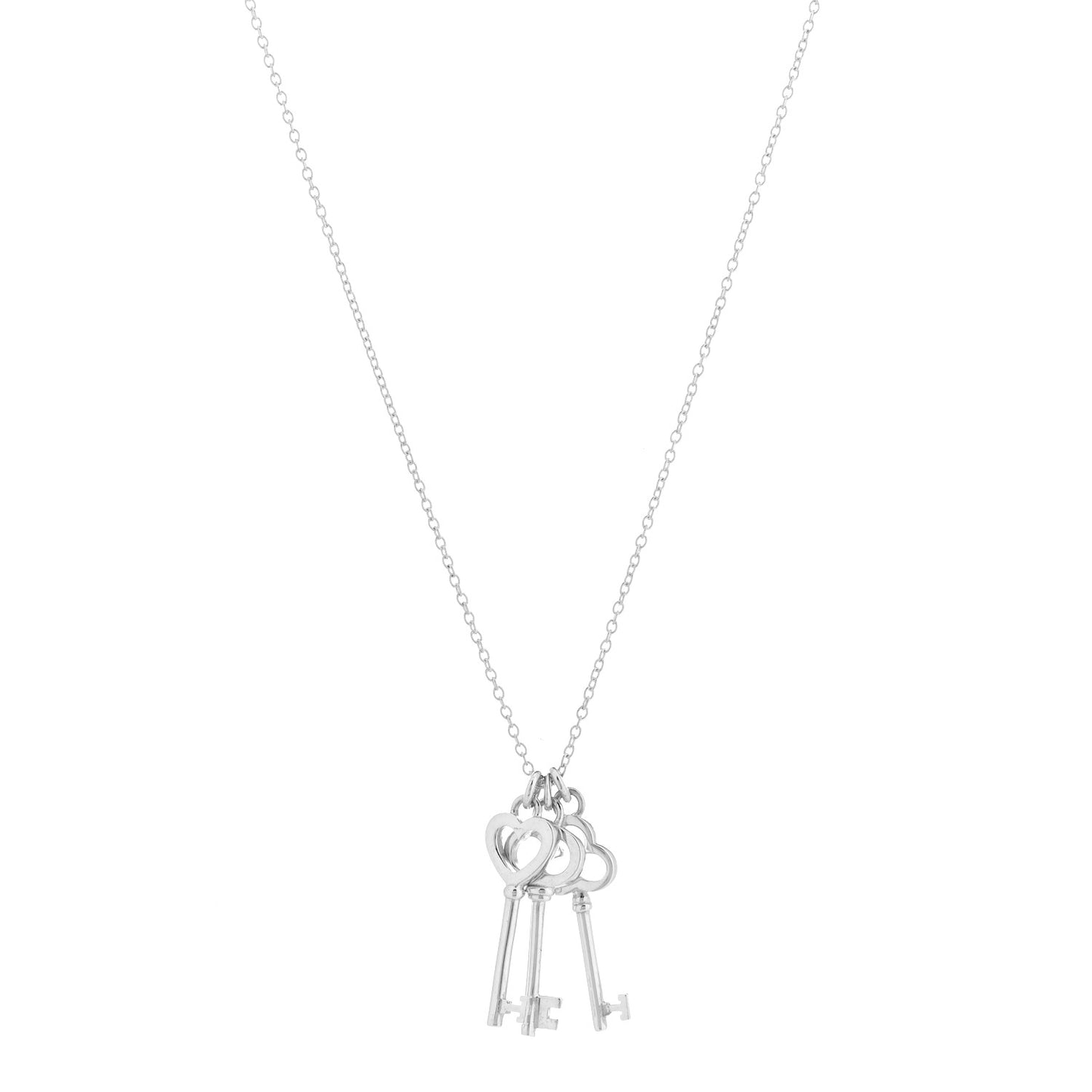 Sterling Silver Three Key Pendant Necklace