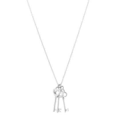 Tiffany Sterling Silver Three Key Pendant Necklace 1 of 6