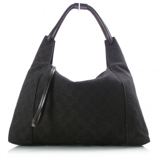 Gucci Canvas Monogram Shoulder Bag Brown 1 of 10