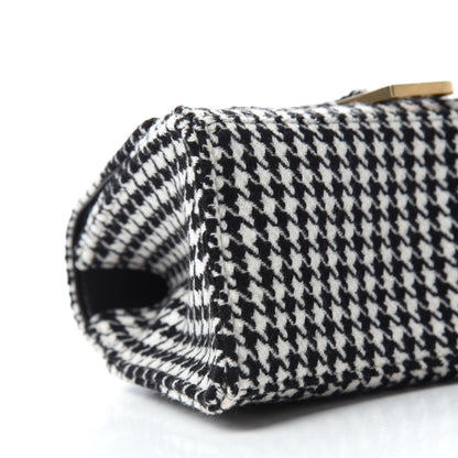 Balenciaga Wool Houndstooth Small Hourglass Top Handle Bag Black White 6 of 9