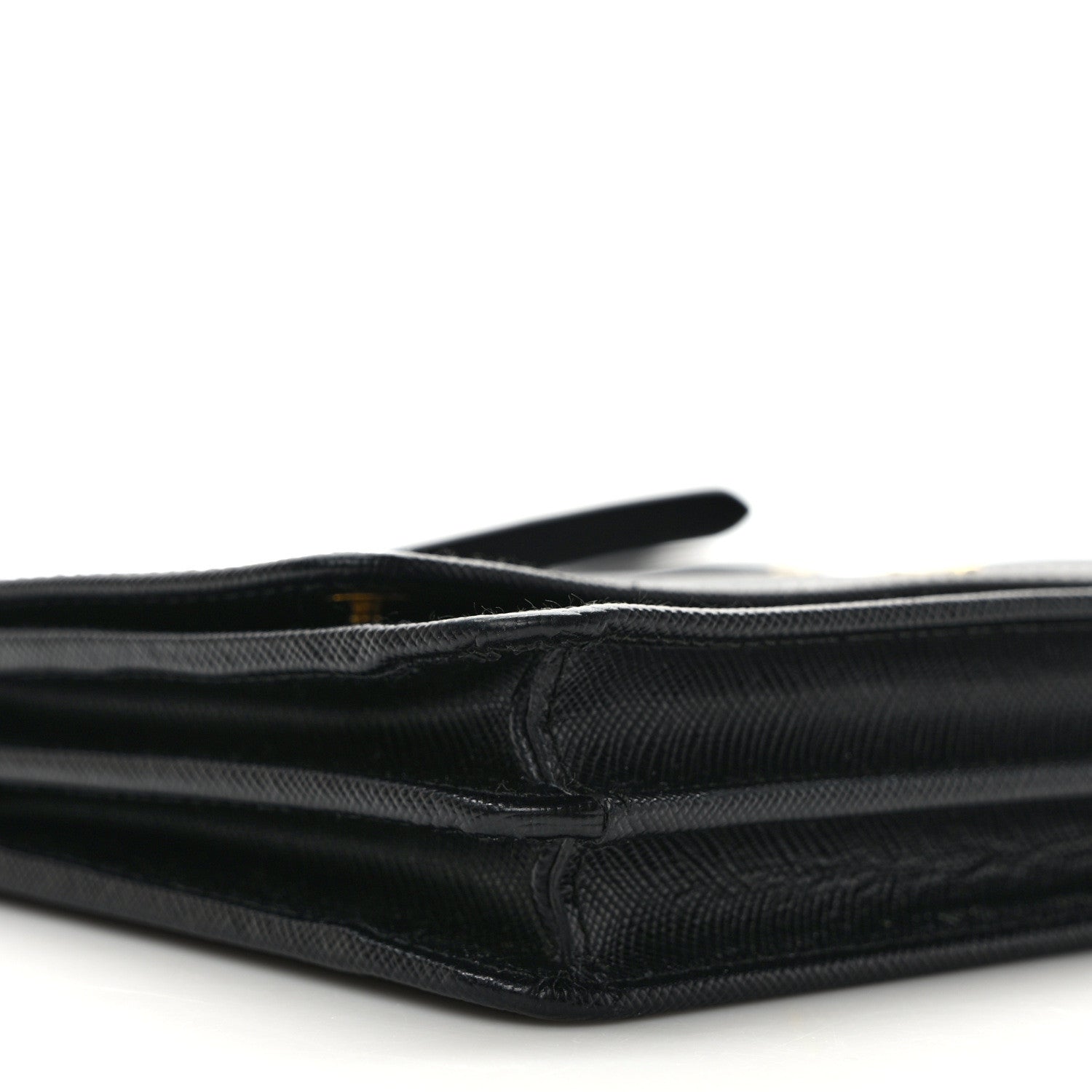 Prada Saffiano Metal Flap Wallet With Strap Black 7 of 11