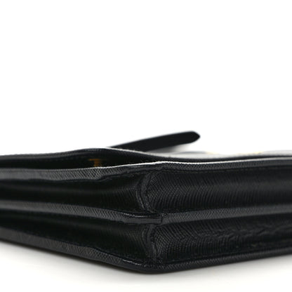 Prada Saffiano Metal Flap Wallet With Strap Black 7 of 11
