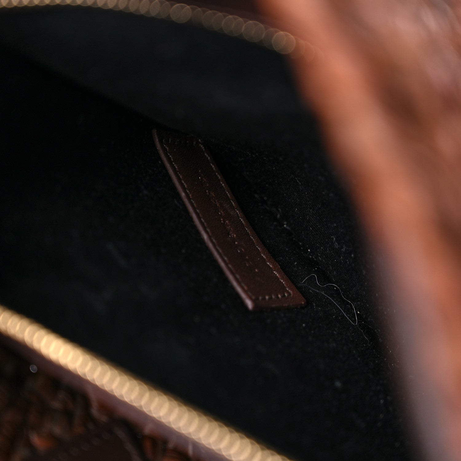 Saint Laurent Raffia Calfskin Small Panier Tote Dark Chocolate 7 of 13