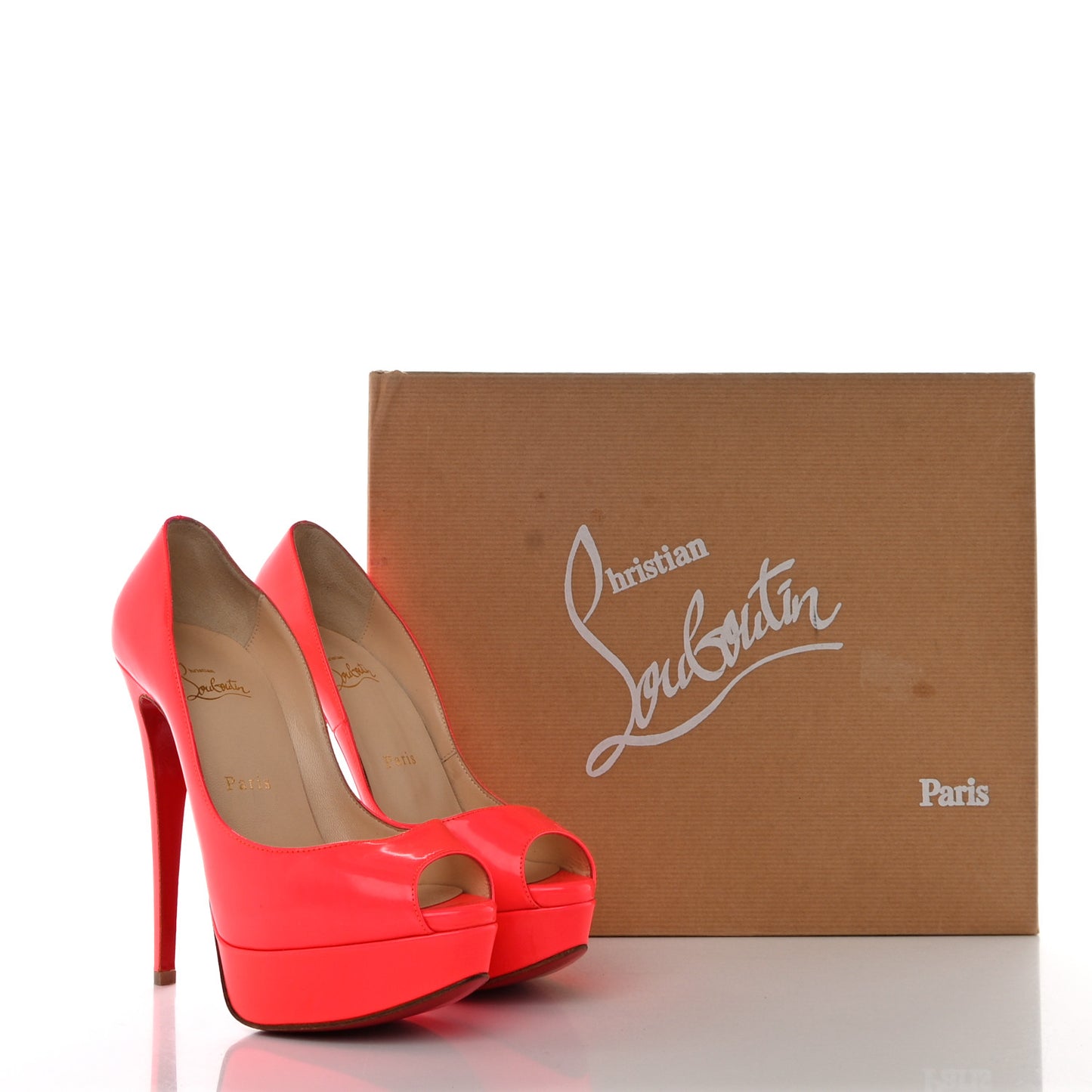 Patent Lady Peep 150 Pumps 36.5 Fluo Rose Paris