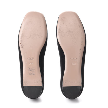 Gucci Suede Crystal Interlocking G Ballet Flats 36.5 Black 6 of 9