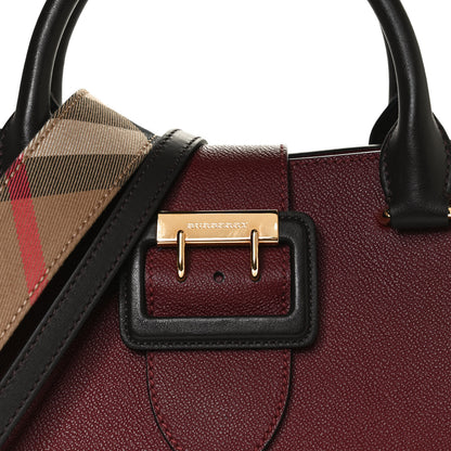 Burberry Soft Grain Calfskin Small Buckle Tote Antique Red 9 of 14