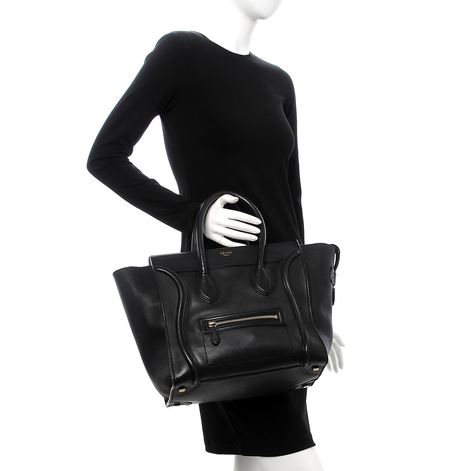Celine Smooth Calfskin Mini Luggage Black 2 of 17