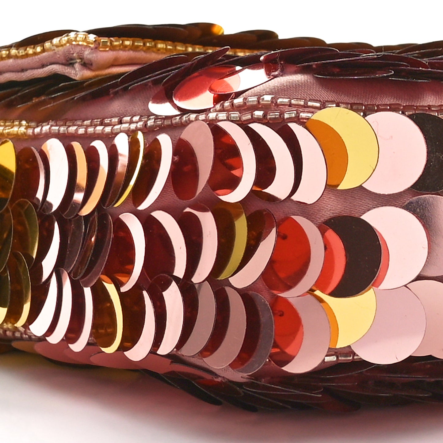 Sequin Paillettes Vitello Laminato Striped Baguette 1997 Multicolor