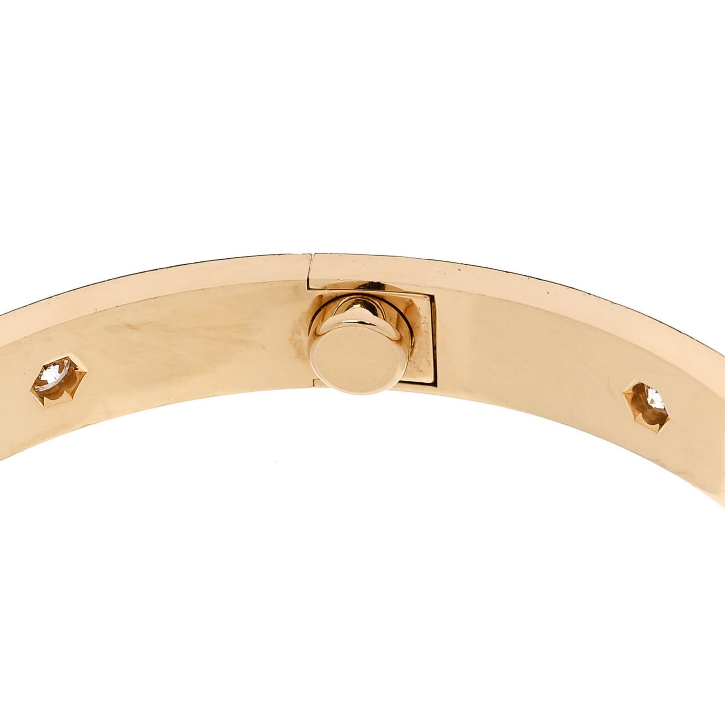 18K Yellow Gold 10 Diamond LOVE Bracelet 17