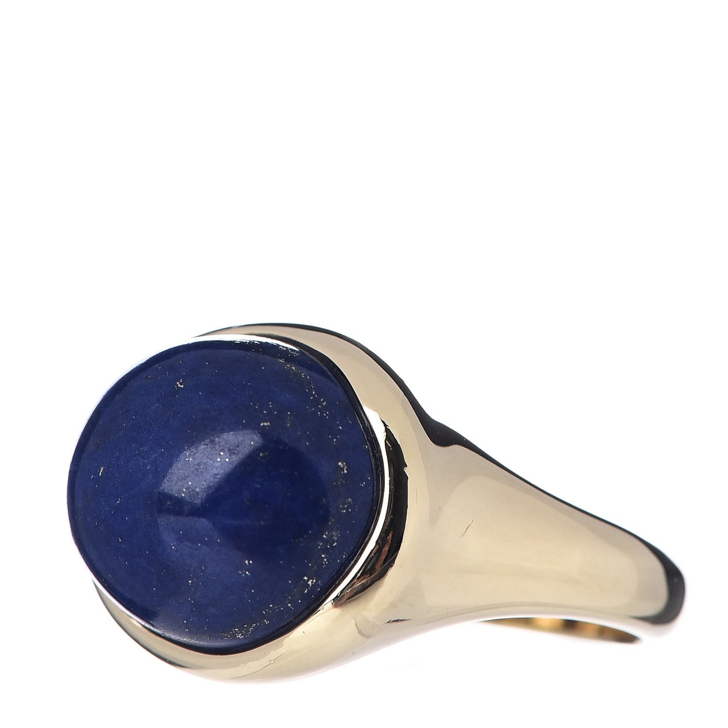 18K Yellow Gold Lapis 15mm Elsa Peretti Cabochon Ring 52 6