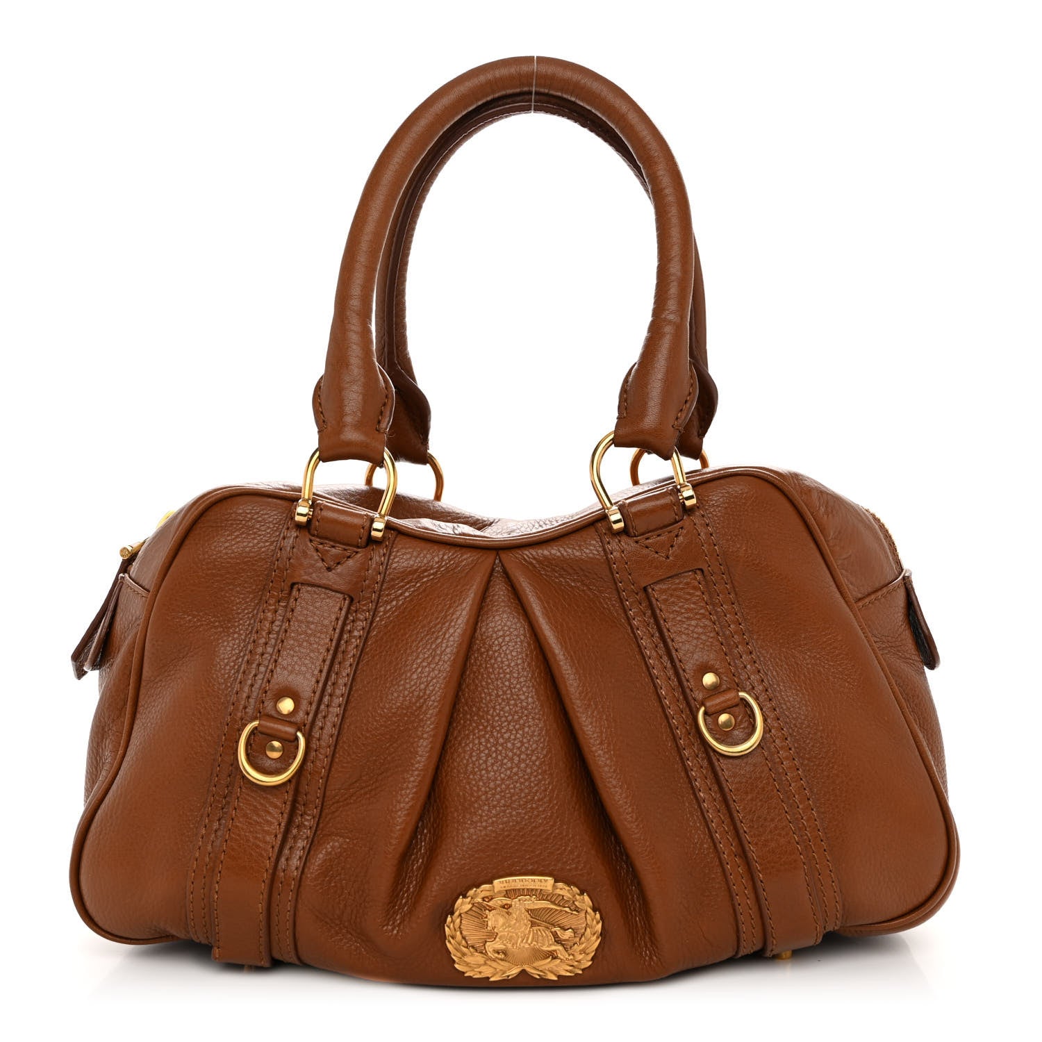 Burberry Pebbled Calfskin Small Ashbury Satchel Tan 1 of 10
