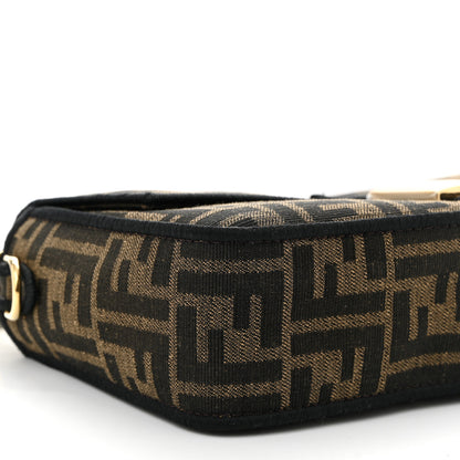 Fendi Fabric Jacquard FF 1974 Medium Baguette Tobacco Moro Black 9 of 11