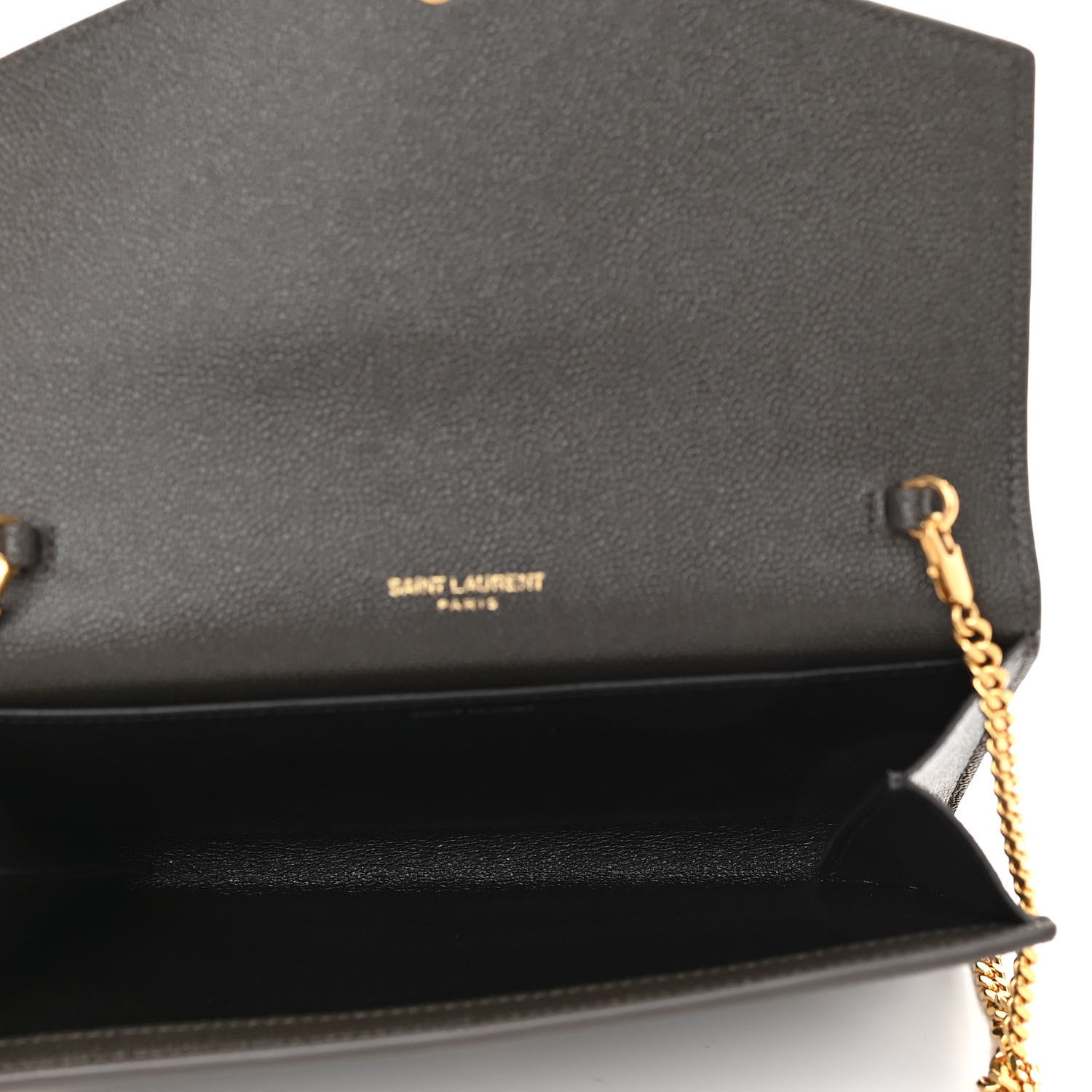 Saint Laurent Grain De Poudre Uptown Chain Wallet Pebble 6 of 12