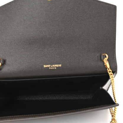 Saint Laurent Grain De Poudre Uptown Chain Wallet Pebble 6 of 12