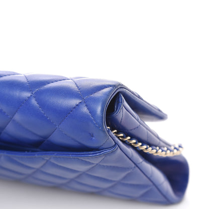 Chanel Lambskin Quilted Clutch With Chain Flap Blue 11 of 14