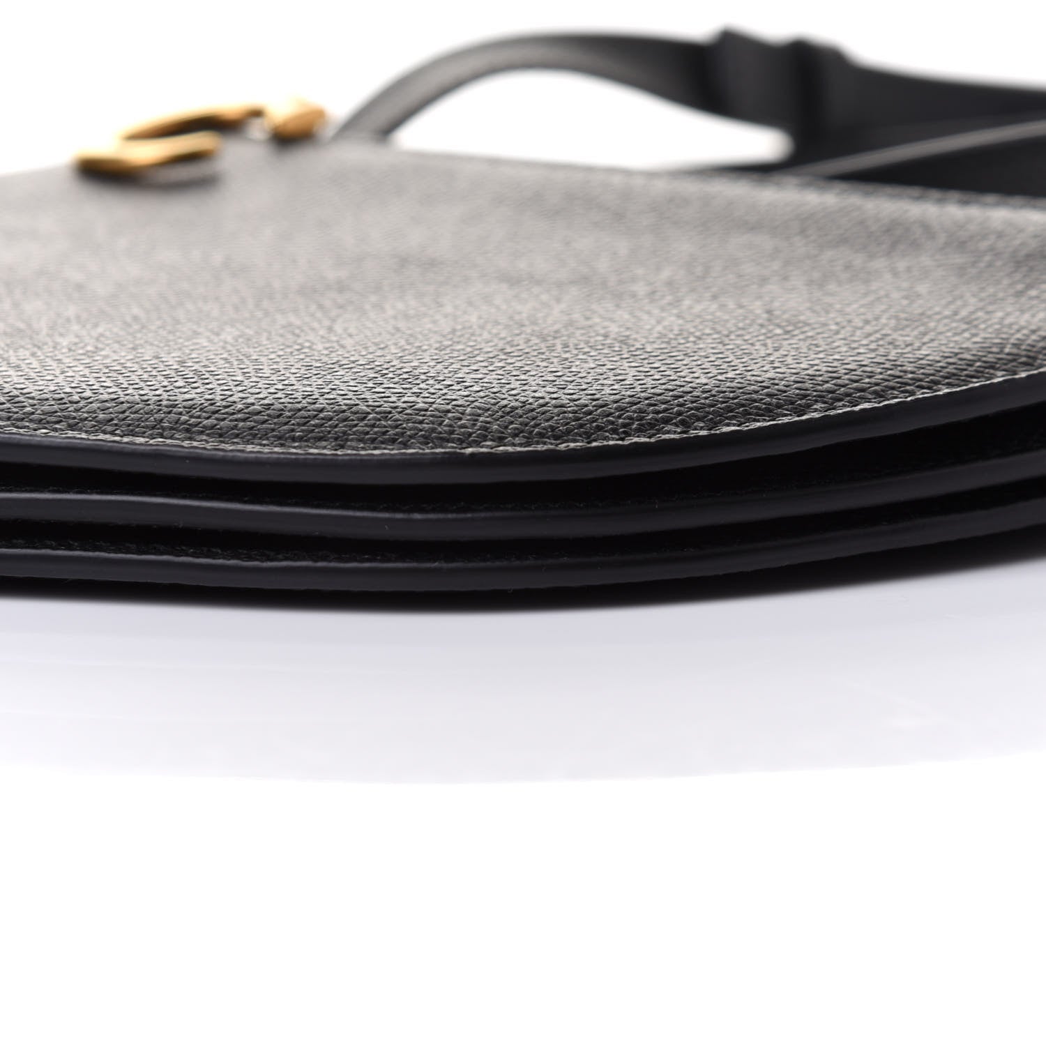 Christian Dior Grained Calfskin Saddle Pouch With Strap Black 9 of 9