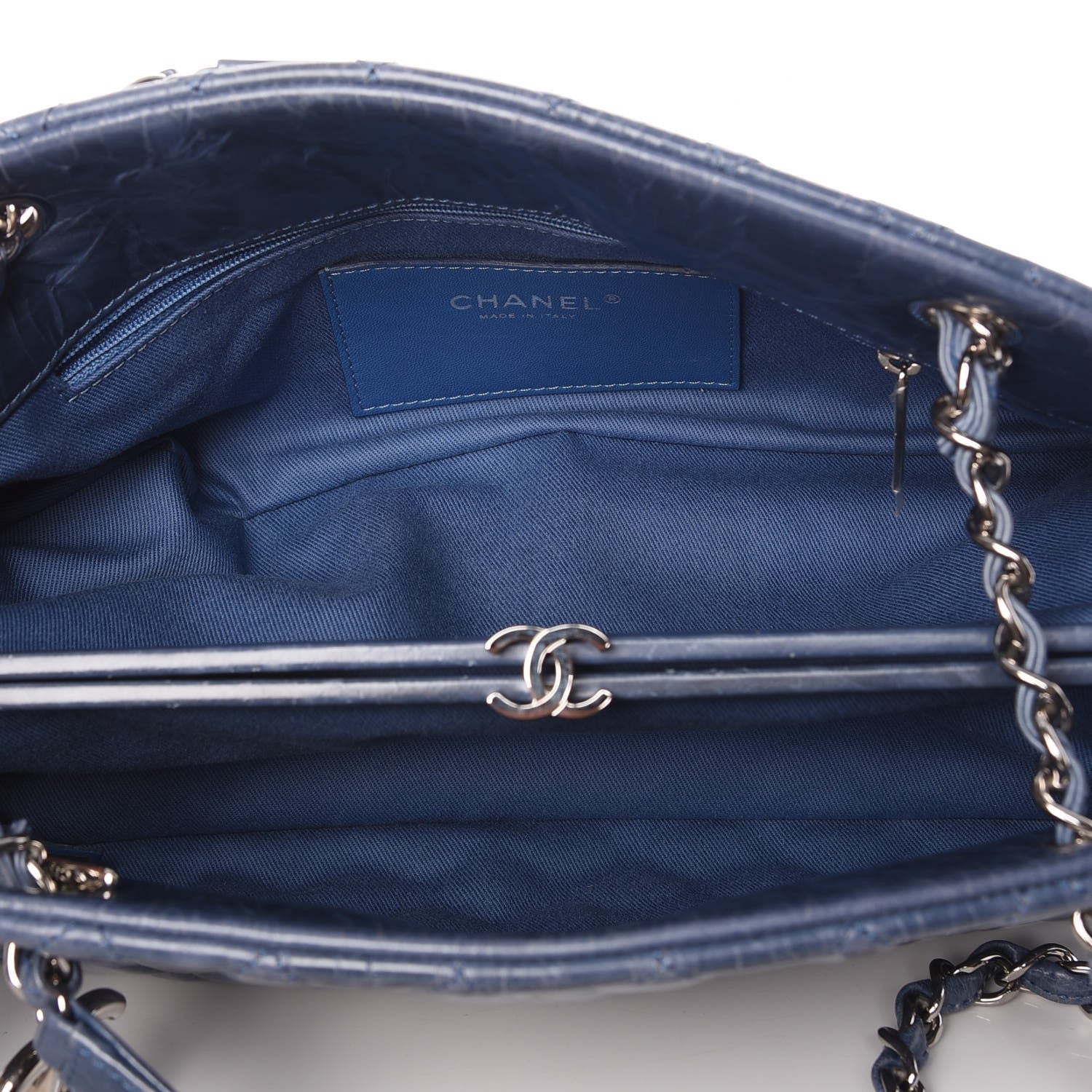 Chanel Glazed Calfskin Quilted Medium Just Mademoiselle Blue 6 of 9