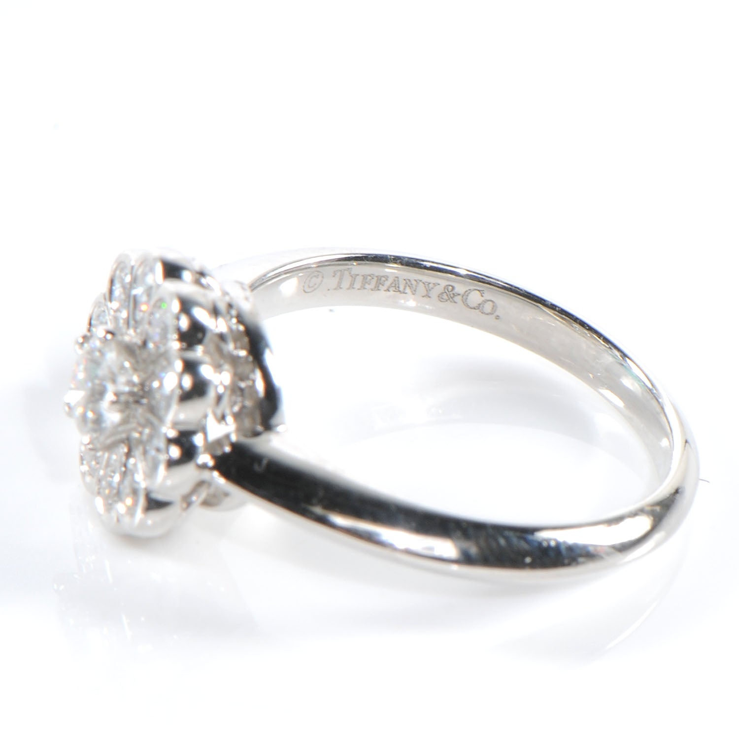 Tiffany Platinum Diamond Flower Ring 4.5 4 of 5