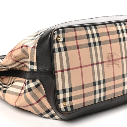 Burberry Haymarket Check Medium Golderton Tote Chocolate 9 of 11