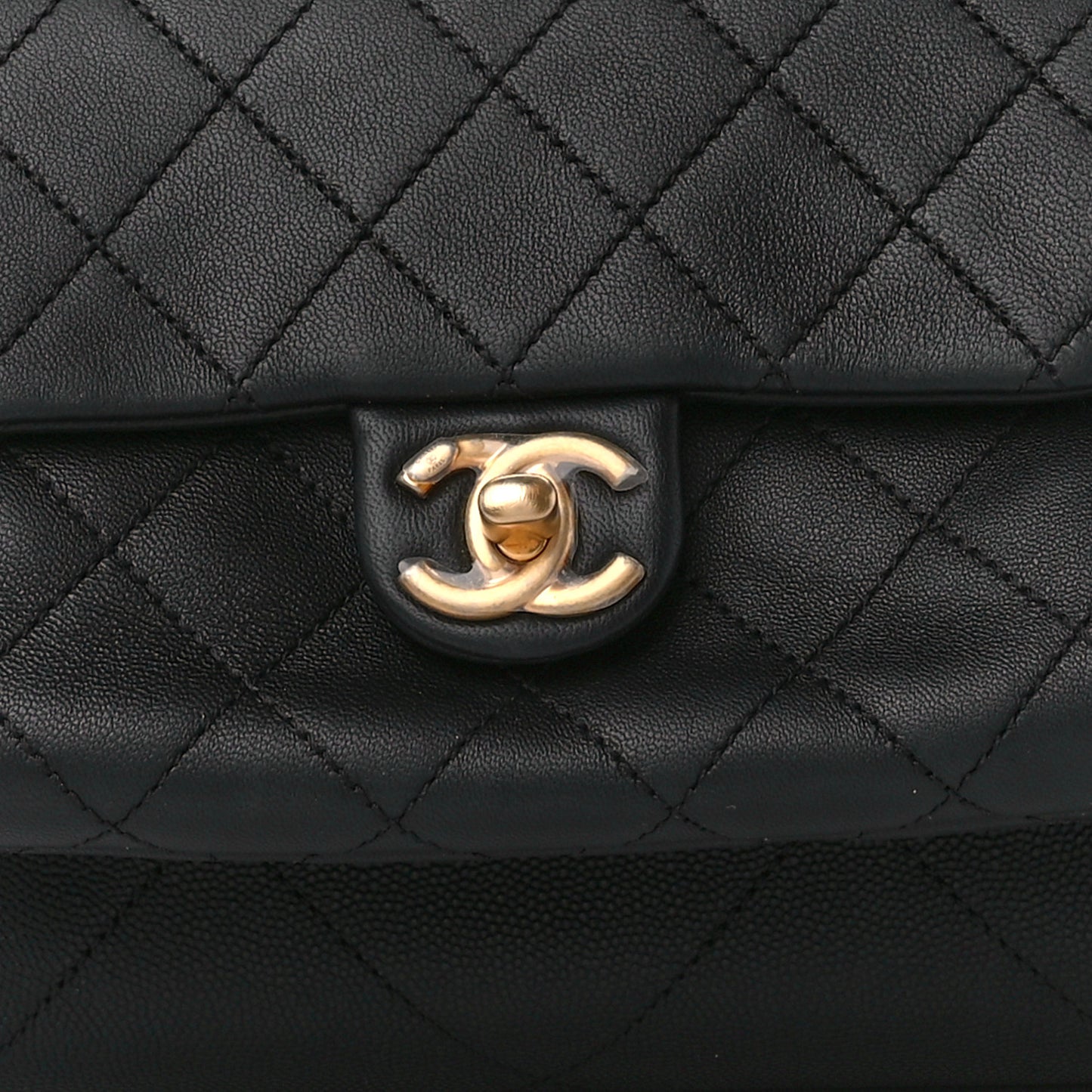 Caviar Lambskin Quilted In The Loop Bowling Bag Black
